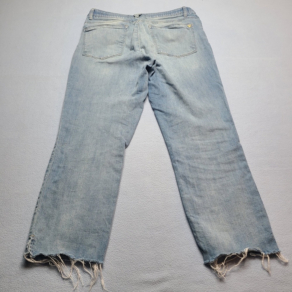 Wit & Wisdom Straight Leg Jeans Womens 12 Blue Excellent Raw Frayed Hem - Picture 6 of 8